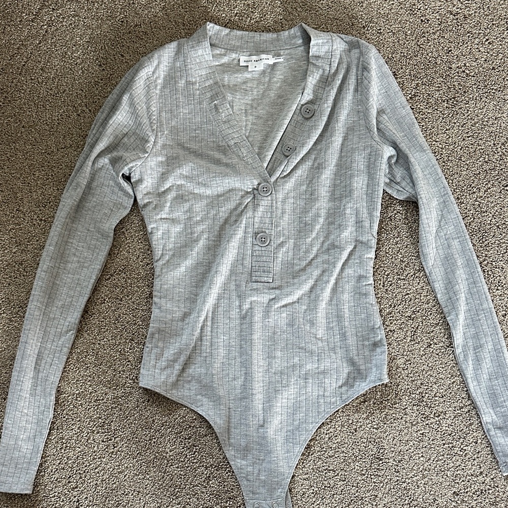 Good American Light Gray Kids Bodysuit